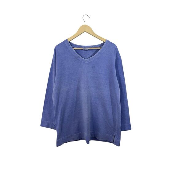Vintage Fresh Produce X-Large Top Long Sleeve Cotton Purple Blue Womens - Picture 1 of 16